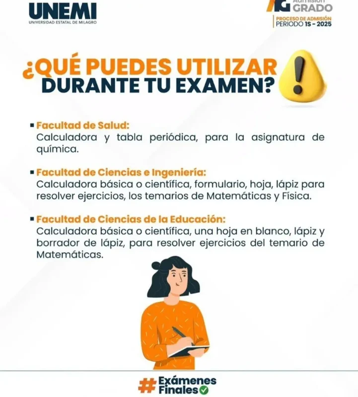 ¿Qué Puedes Utilizar Durante tu Examen? Disposiciones y Puntaje en UNEMI 1S-2025