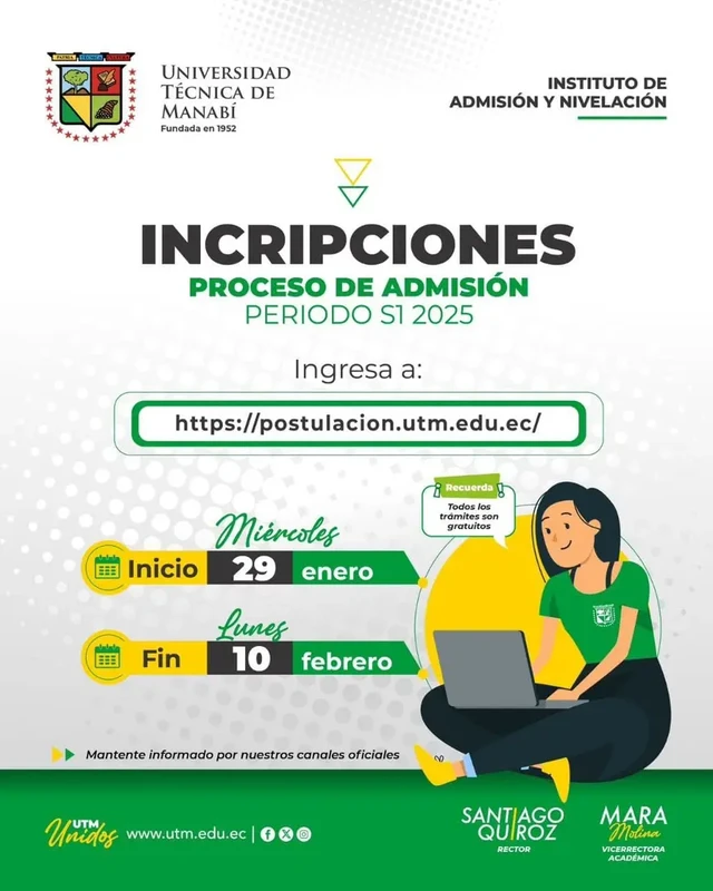 Fechas de Inscripciones UTM 2025 - 1S