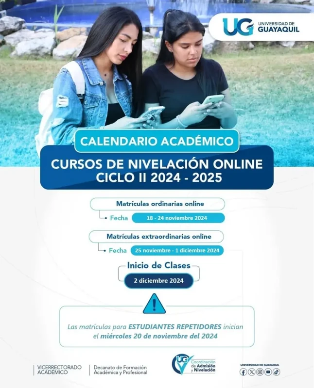 Matrículas Ordinarias Online UG 2024: 18-24 Noviembre