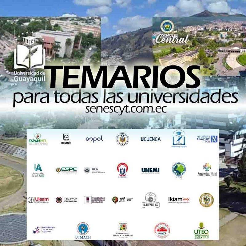 Temarios para la Educación Superior Senescyt Ecuador