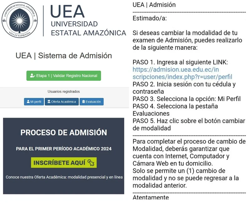 Cambiar a examen virtual - Universidad Estatal Amazónica