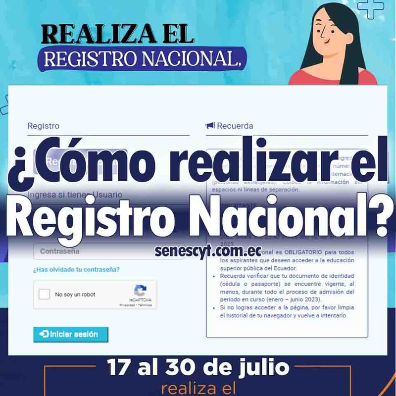 ¿Cómo realizar el registro nacional Proceso de inscripciones para las