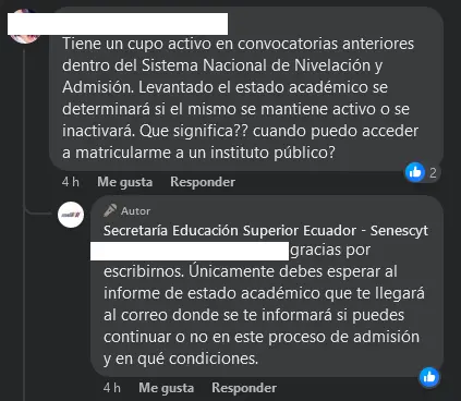 Si tienes un cupo activo, debes esperar al informe de estado académico | 2024 2S