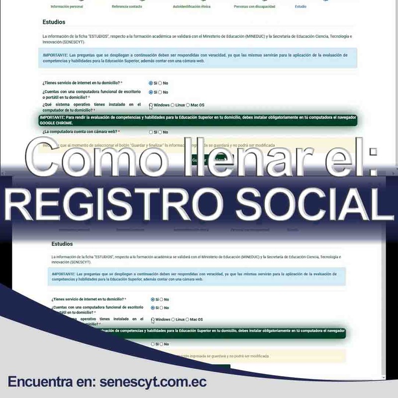 Formulario Registro Social 2023 Senescyt ¿Cómo llenar?
