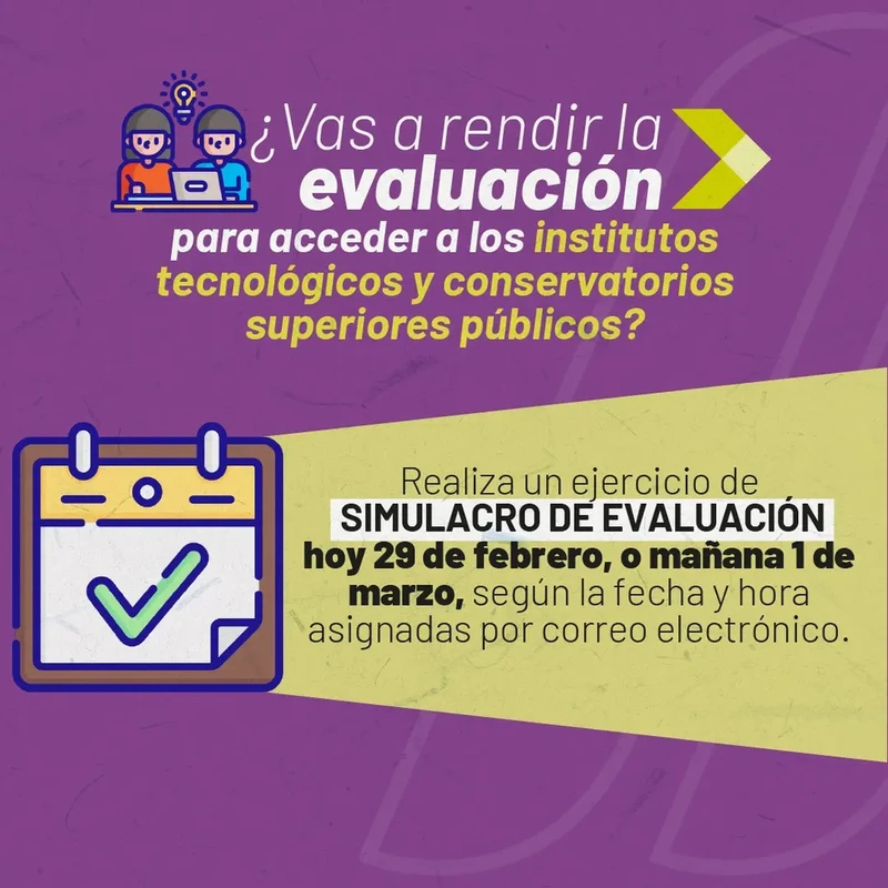 Simulacro de Evaluación para Institutos y Conservatorios Públicos