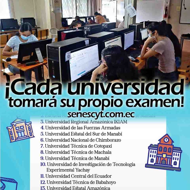 Cada universidad tomará su propio examen de admisión - Segundo periodo 2023