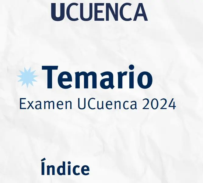 Temario Oficial UCUENCA 2024 Segundo Semestre