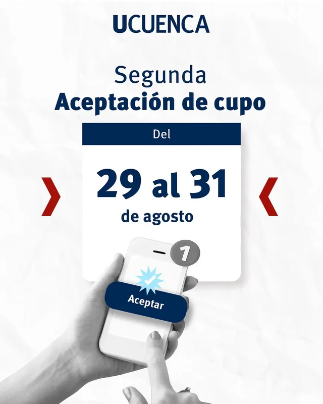 A partir del 29 de agosto podrás saber si obtuviste un cupo en la segunda postulación UCuenca 2024