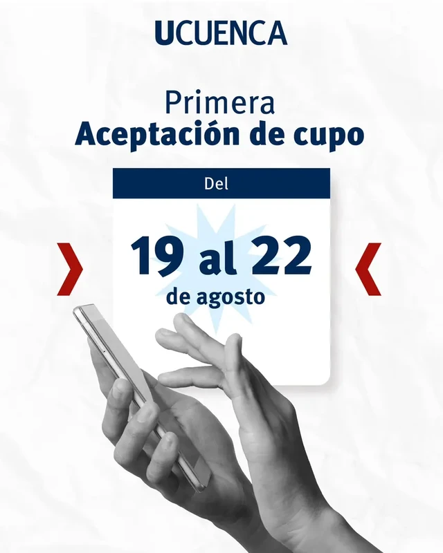 Primera Aceptación de Cupo UCUENCA 2024: 19-22 Agosto