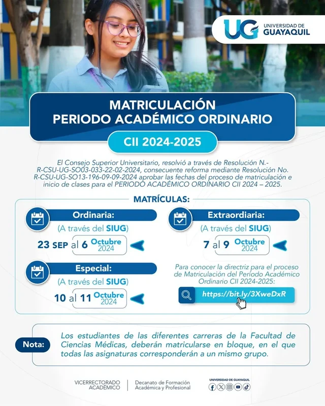 Matriculación Ordinaria UG CII 2024-2025