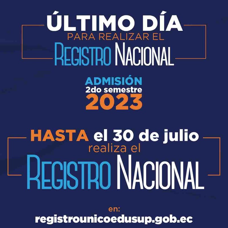 Hoy último día para el registro nacional del proceso de admisión 2023 Senescyt.