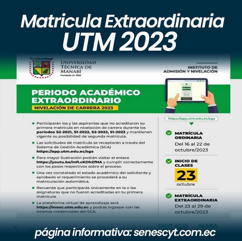 Matrículas Extraordinarias - Universidad Técnica de Manabí